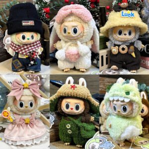 Popmart Labubu Clothes V1 and V2 17 cm Macaron 15cm Have a Seat Blind Box Clothes Outfit Luxury